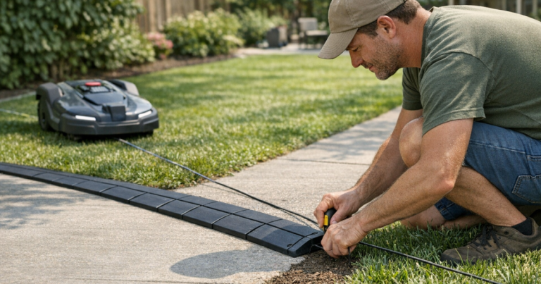 How to Route a Robot Mower Between Lawns Across a Driveway