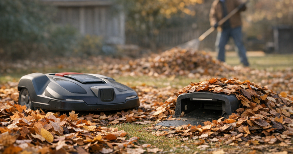 Should You Run a Robot Mower Over Fall Leaves?