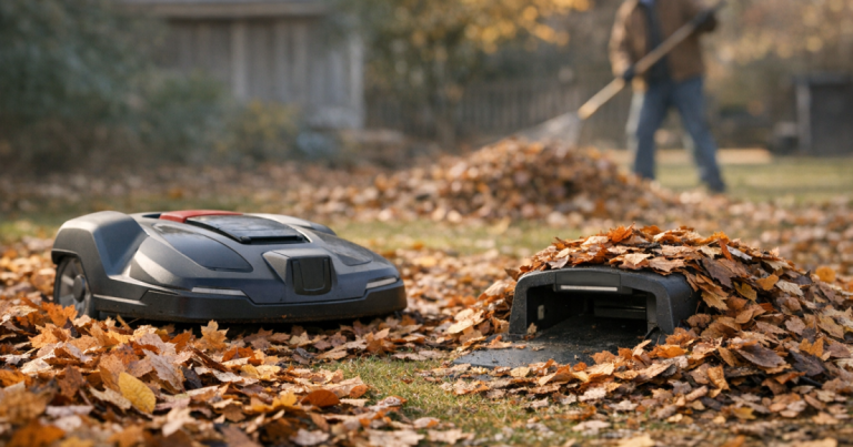 Should You Run a Robot Mower Over Fall Leaves?
